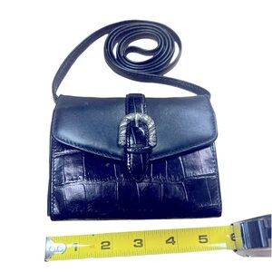 Brighton crossbody small wallet with removable strap in black and brown leather